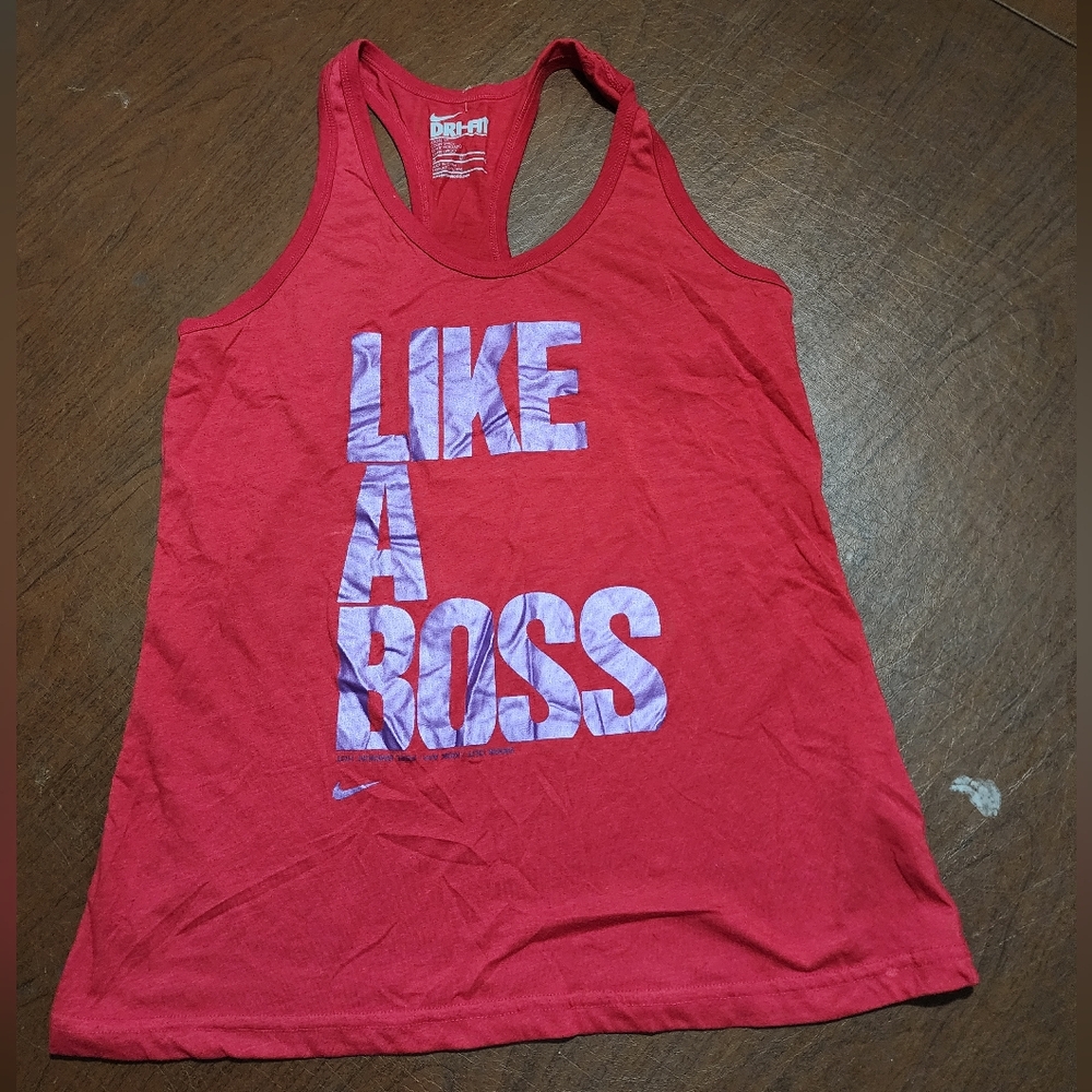 Nike Red Tank Top with Bold Print
